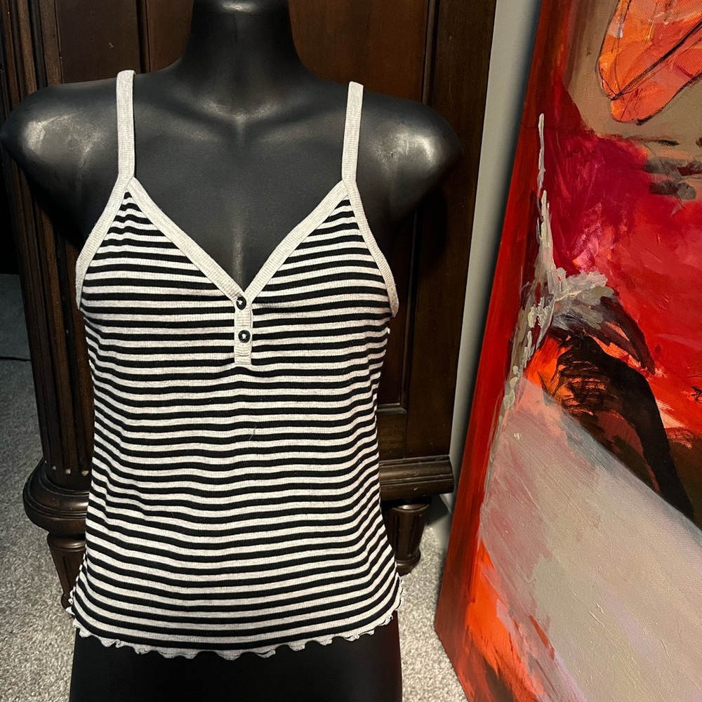 wild fable m grey and black stripe tank top